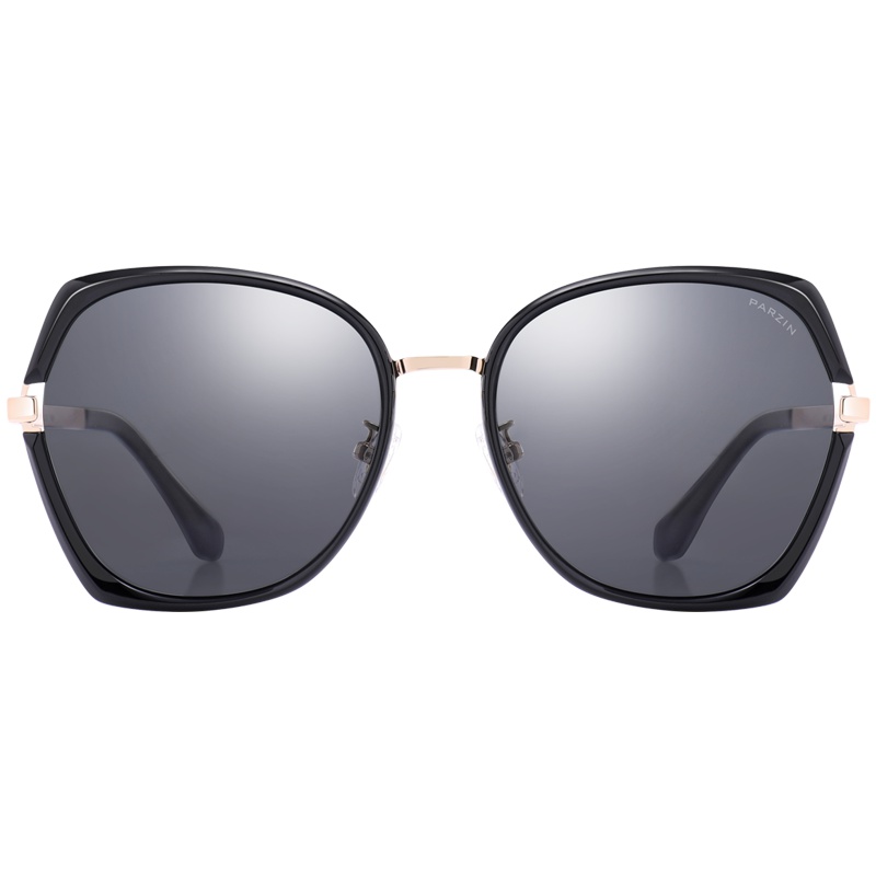 帕森(PARZIN)太阳镜女士 复古潮流金属大框眼镜 潮墨镜偏光驾驶镜91605