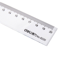 得力(deli) 20cm办公通用直尺 尺子塑料直尺 6220 10把装