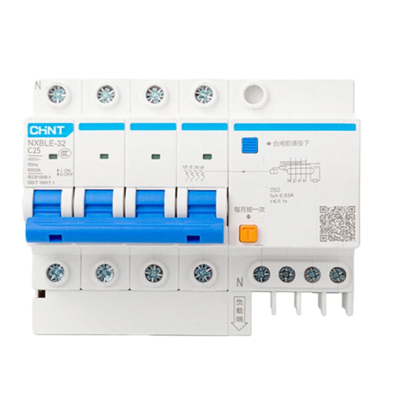 正泰（CHNT）NXBLE-32-4P-C25-30MA-6KA 小型漏电保护断路器 漏保空气开关