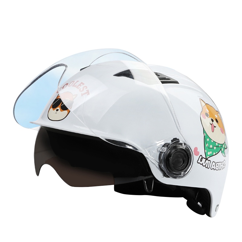 迈古(MG)夏季可爱防晒半盔电瓶车男灰盔安全帽安全头盔电动车女士四季通用