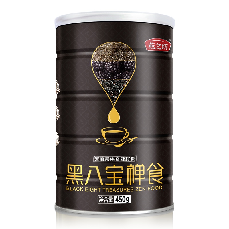 燕之坊芝麻桑葚奇亚籽粉黑八宝禅食粉450g