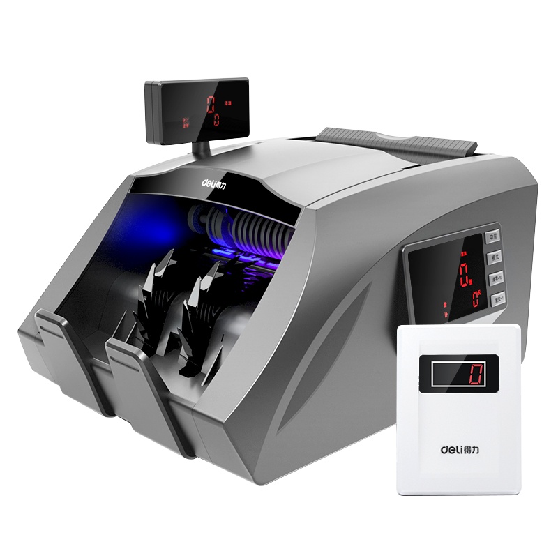 得力deli3910S点钞机B类语音三屏语音家用商用数钱机 触摸屏智能混点全新升级 支持2019新币检测