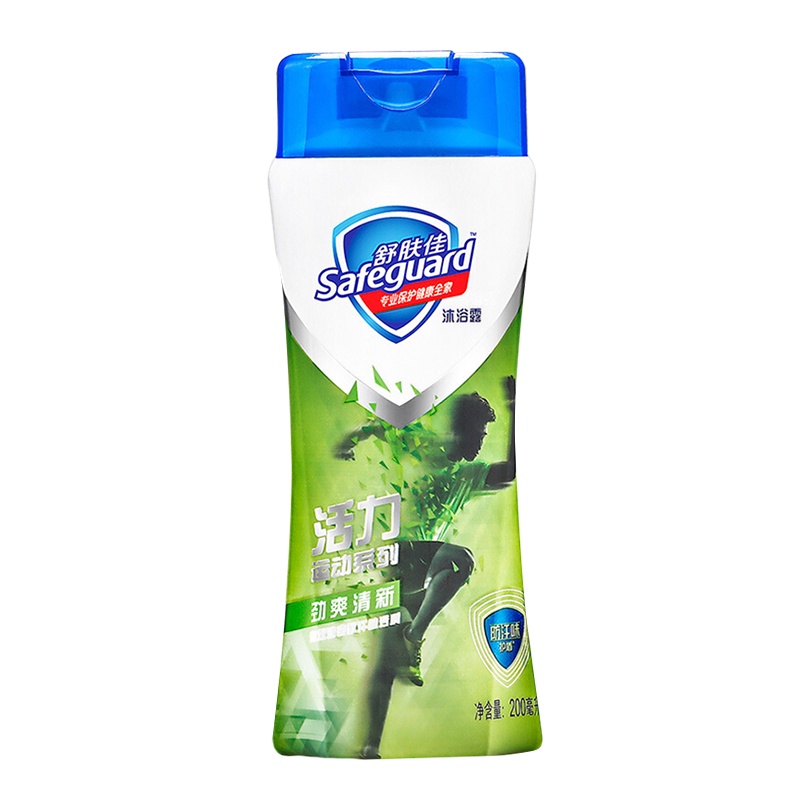 舒肤佳男士沐浴露 劲爽清新200ml 运动沐浴露 巴萨同款 持久香型 抑汗味 无皂基