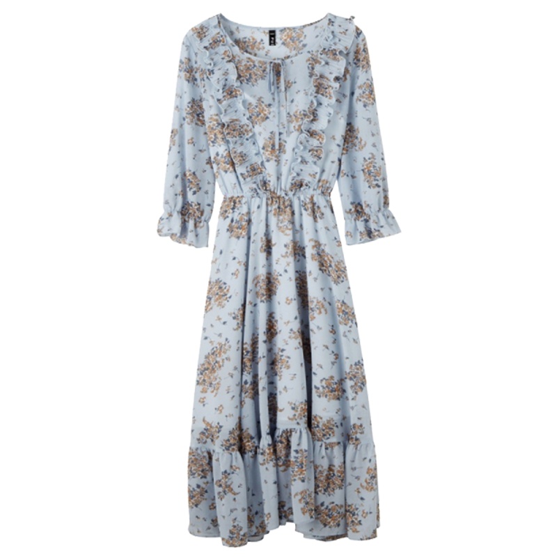 【专柜同款】puella女装夏季新款喇叭袖雪纺连衣裙20013881