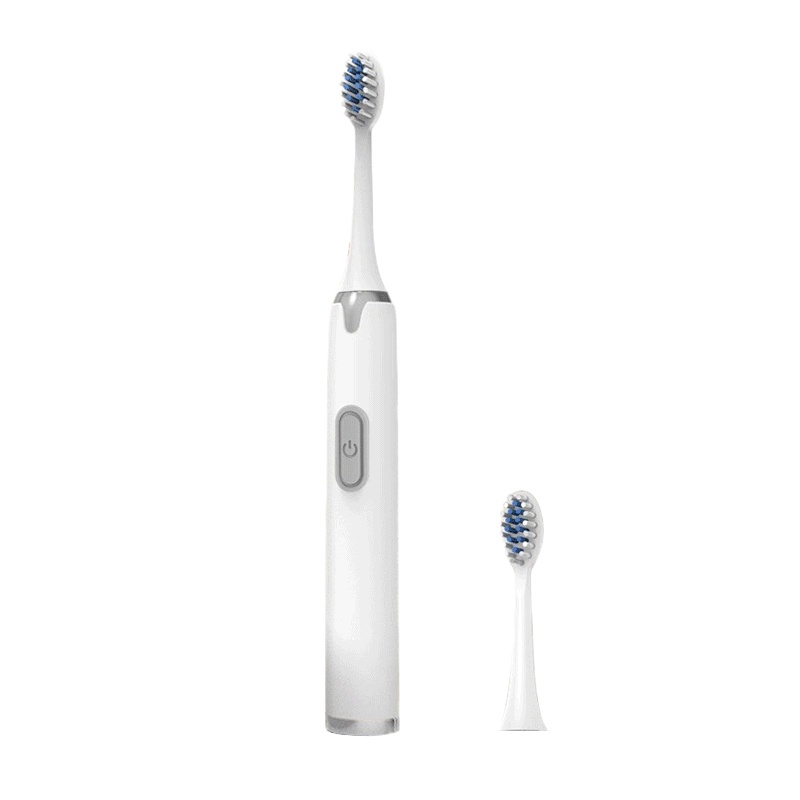 worms电动牙刷男女成人家用充电式软毛全自动牙刷防水声波牙刷 陶瓷白 一档位电池款配(2刷头+5号干电池)