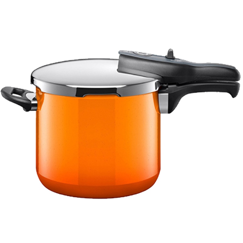 [3档可调节]福腾宝(WMF)喜力特希拉钢 陶瓷涂层高压锅不锈钢奈彩米压力锅 6.5L升级款橙色6L以上22cm
