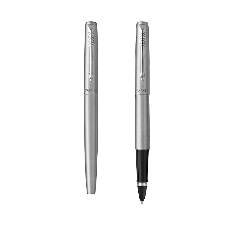 派克PARKER 签字笔 乔特系列钢杆白夹宝珠笔 学生办公通用日常书写拔帽式子弹头0.7mm宝珠笔芯