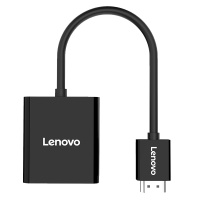 联想(Lenovo)HDMI转VGA转换器 高清视频转接头 带音频接口适配器 笔记本/投影机/显示器 H203(黑色)