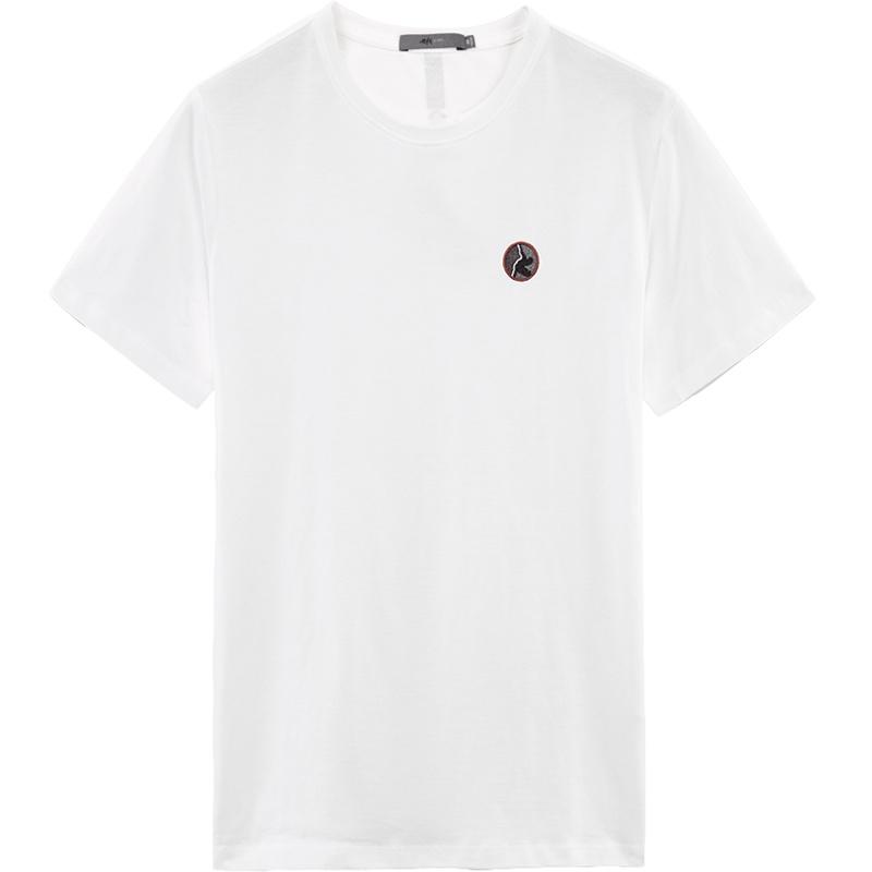 黑鲸图案刺绣短袖t恤2019夏季字母舒适上衣男CNTBJ28021A