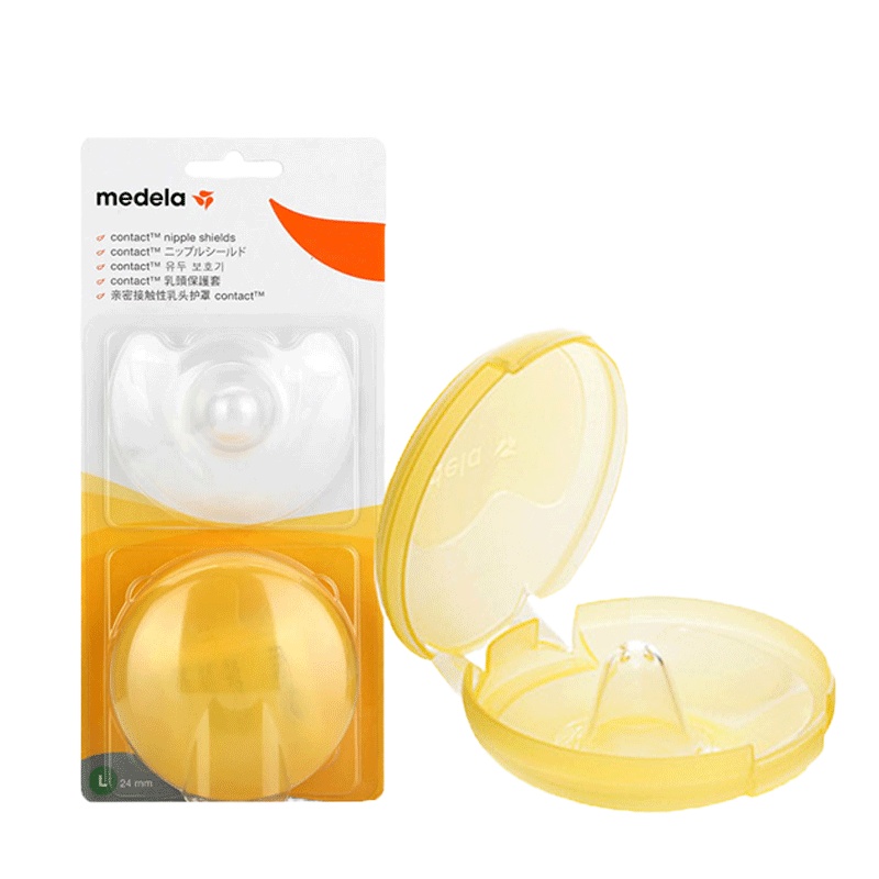 (瑞士进口)(大号)美德乐Medela亲密接触型乳头保护罩2片装L号24mm软硅胶材质安全贴合舒适辅助宝宝