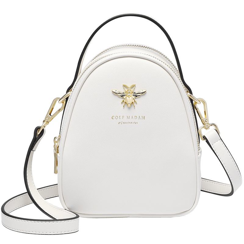 高尔夫GOLF简约轻复古蜜蜂包优质牛皮潮流时尚女士双肩带单肩斜挎包多隔层设计手提包