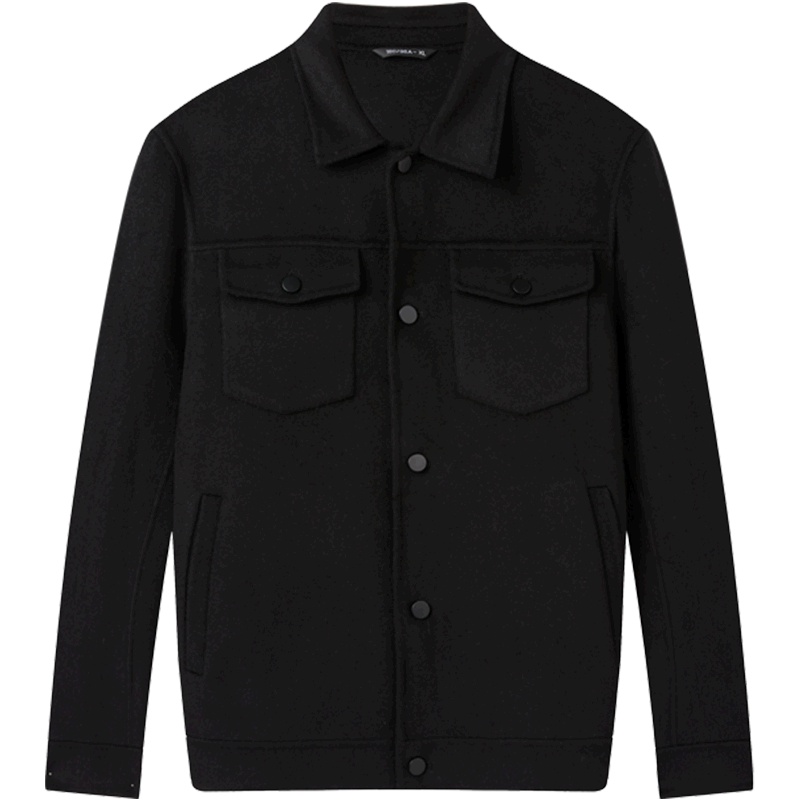 柒牌SEVEN男装夹克商务休闲毛呢上衣男士时尚都市翻领茄克外套