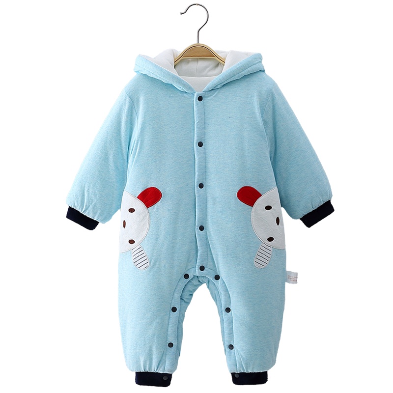 小马波迪婴儿保暖连体棉衣杜邦玉米棉秋冬哈衣网红新生儿加厚爬爬服