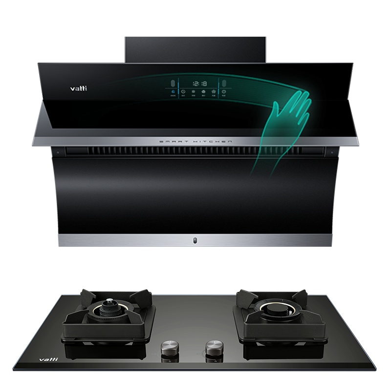 华帝(vatti)21m³吸力烟灶套餐挥手侧吸液化气抽油烟机灶具套餐自动清洗5.0kW大火大火灶具i11134+73B