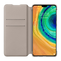 华为(HUAWEI)Mate 30原装手机壳 钱包翻盖皮套保护套手机套保护壳 Mate 30钱包翻盖保护套(卡其色)