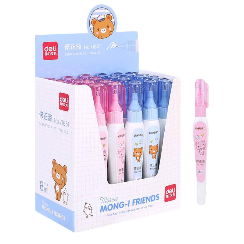 得力(deli)修正液修正笔白色改正修学生写字改错文具 71851 24个/盒
