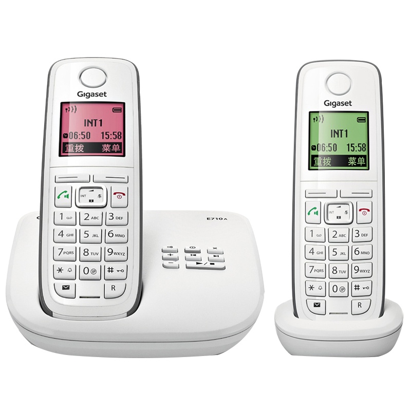 集怡嘉(Gigaset)原西门子德国进口E710A数字无绳子母机录音电话机座机办公家用无线固话 带录音 一拖一 白
