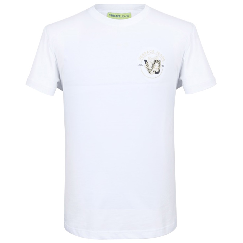 VERSACE JEANS 男士白色棉质短袖T恤衫B3GTA76R 36610 003