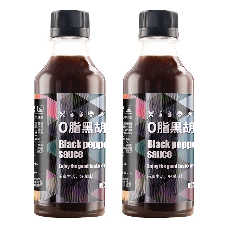 独角兽暴肌厨房 黑胡椒汁轻食黑椒汁调味酱 280g瓶装