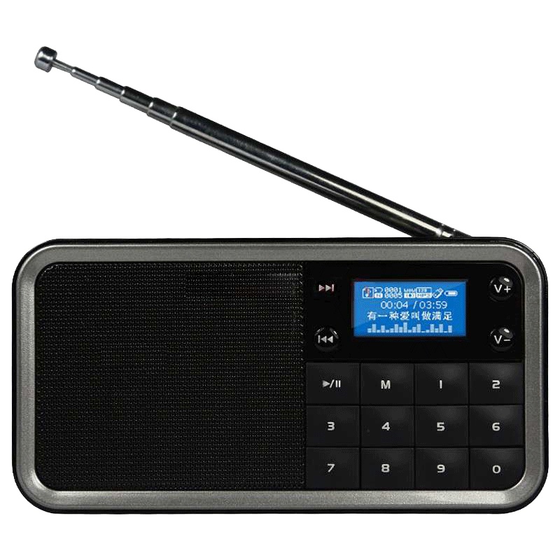 PANDA/熊猫DS-176迷你/插TF卡音箱收音机低音便携U盘小音响音乐播放老人广播半导体 黑色