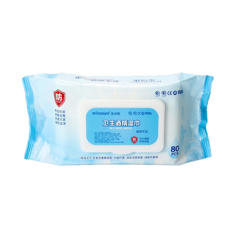 米可优75%酒精湿巾 80抽*1包