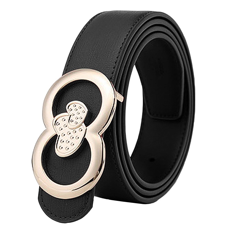 七匹狼SEPTWOLVES 女士真皮腰带板扣 牛皮平滑扣皮带 裙腰带 宽本命年红皮带