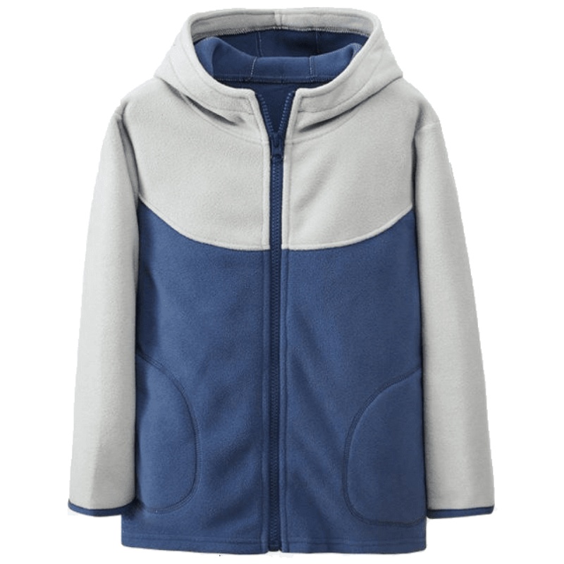 KIDS MAM&DAD儿童外套秋冬加厚款宝宝外出服男童女童摇粒绒大衣拉链运动上衣