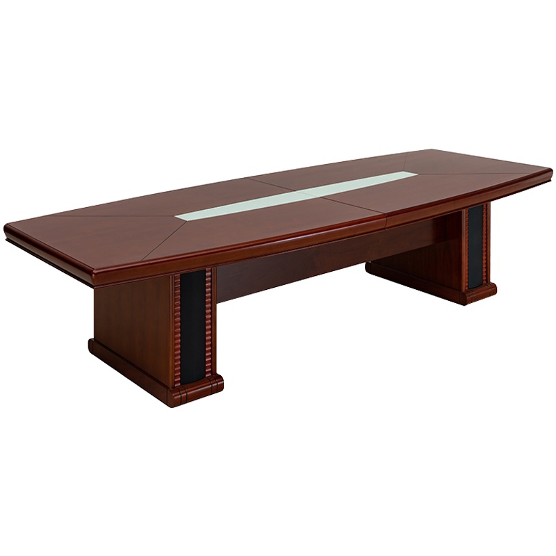 三圣 办公家具现代简约会议室接待洽谈培训桌油漆贴实木皮会议桌长条桌2400*1200*760mm