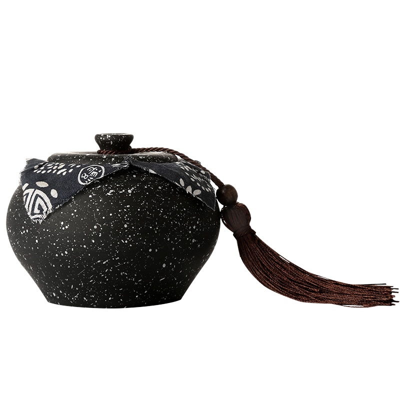 常生源 茶具 茶叶罐陶瓷花茶罐密封储物罐雪花釉