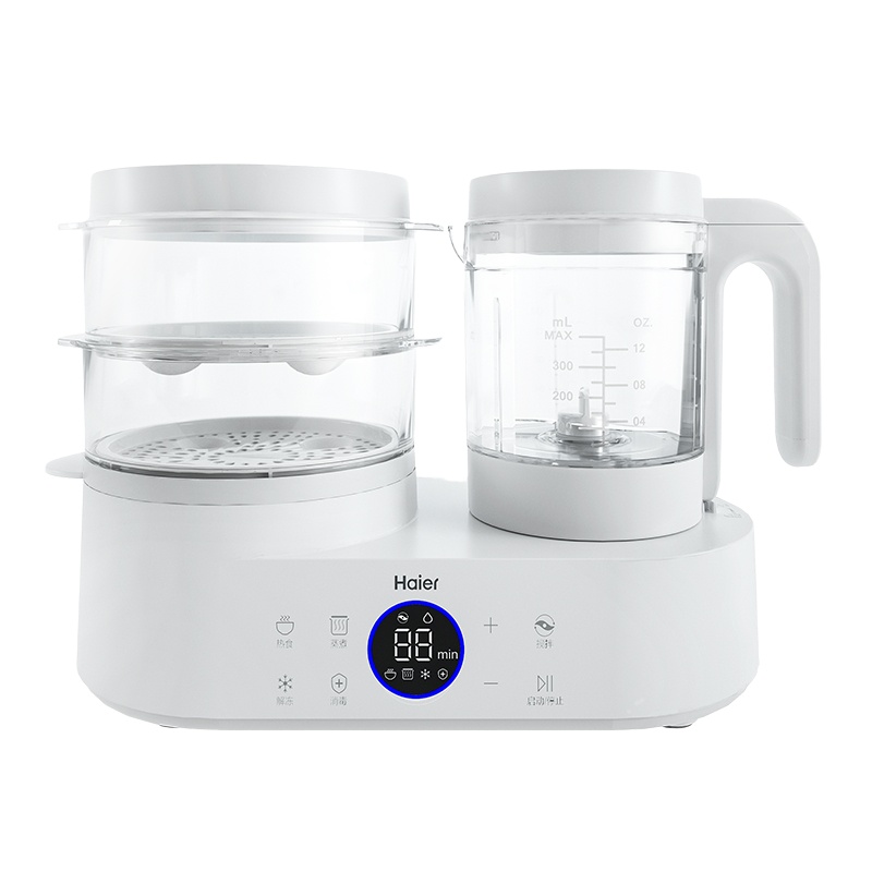 海尔(Haier)小白蒸搅辅食机料理机多功能双杯蒸搅一体机宝宝辅食机