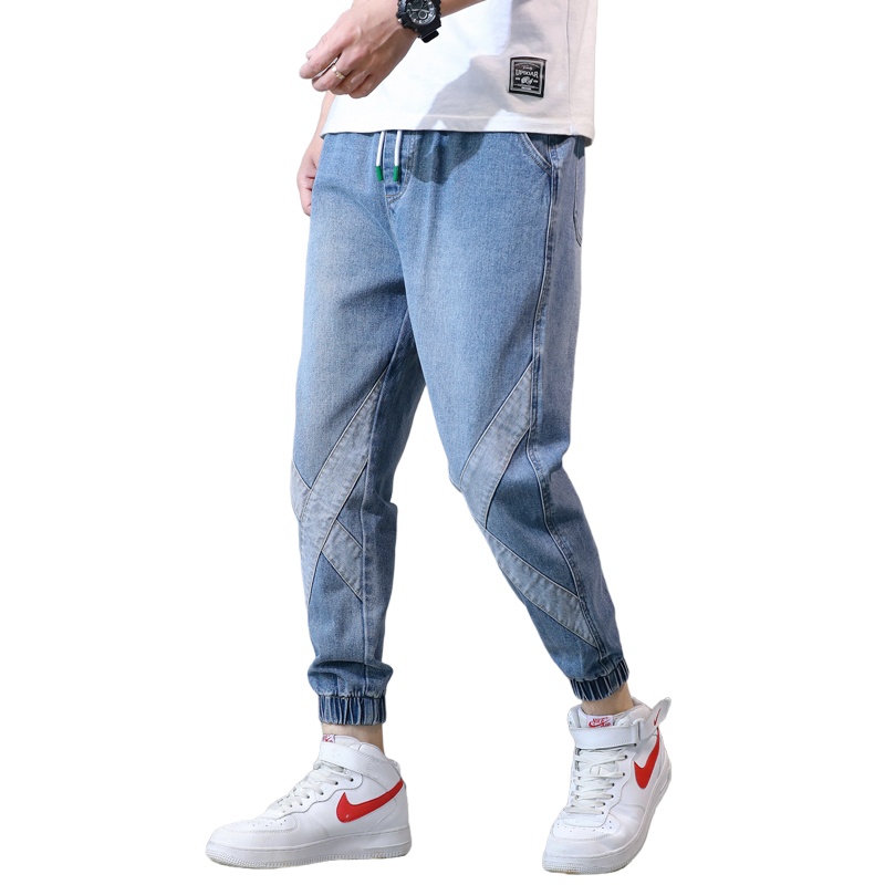 茜靓CHYLLIRN冬季加绒加厚束脚工装裤男裤保暖牛仔裤男士秋冬款外穿休闲长裤子