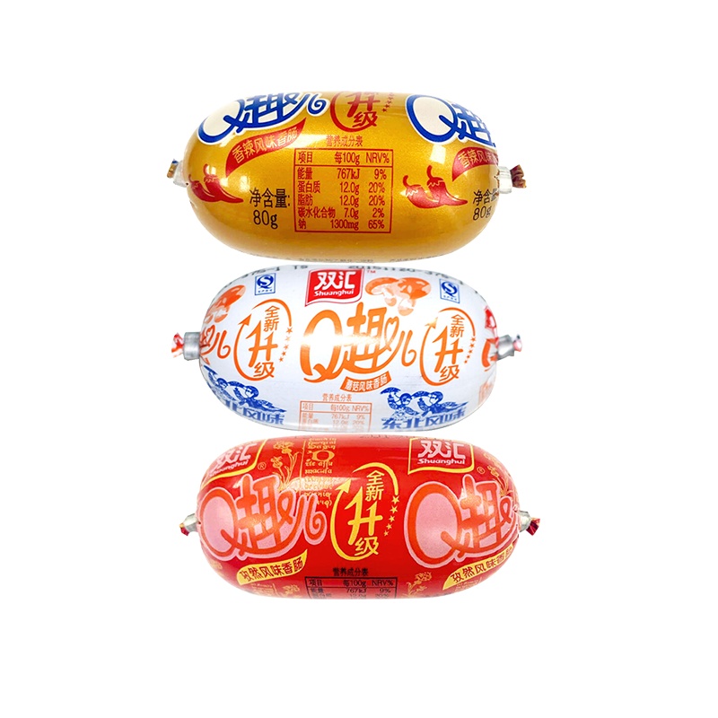 双汇火腿肠 Q趣香辣风味、蘑菇风味、孜然风味混搭装 80g*30个