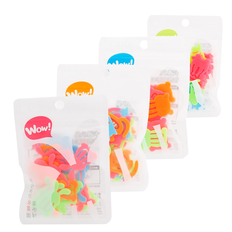 晨光(M&G) ABS92852 卡通动物小猫塑料彩色书签回形针 24枚/包