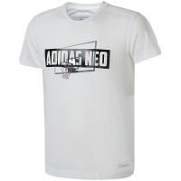 【自营】adidas阿迪达斯NEO男子短袖运动T恤透气涤纶常规休闲运动服DN7381 DN7382白色 L