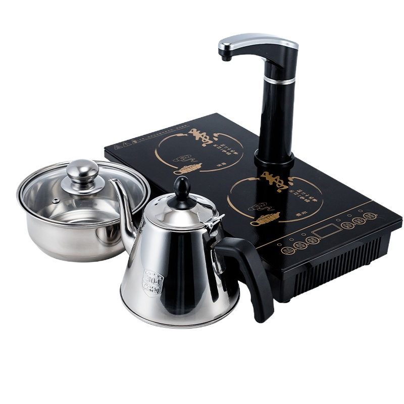 平板家用自动上水泡茶电磁茶炉黄金蛋电热水壶抽水式泡茶具烧水壶 平板电磁炉配304水壶消毒锅