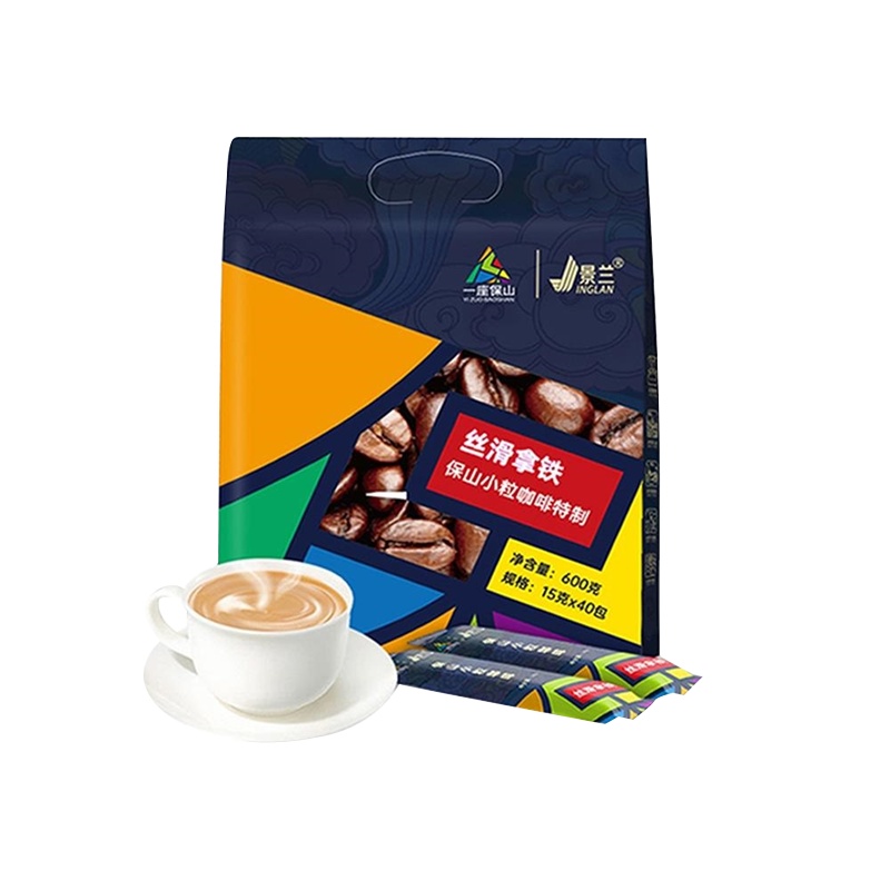 [中华特色]一座保山 云南保山小粒咖啡景兰速溶咖啡三合一特浓速溶咖啡600g(15gx40条)