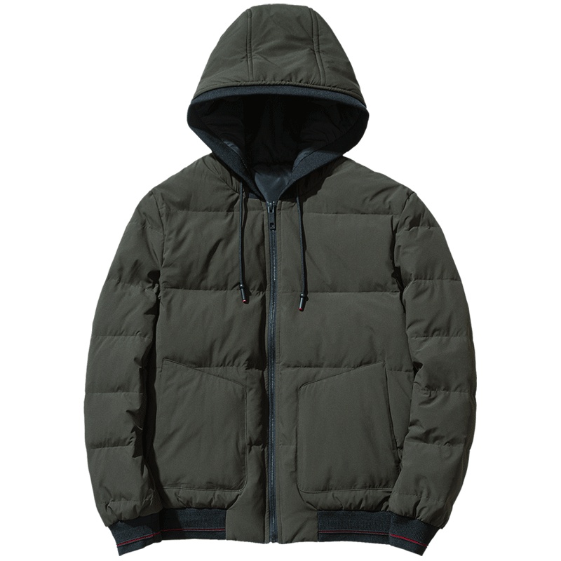 千纸鹤男士羽绒服2018冬装新品青年时尚休闲连帽保暖外套男60081