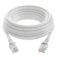 优族(youzu) 超五类网线 百兆网络连接线 超5类成品跳线 电脑宽带非屏蔽八芯双绞线 灰白色15米