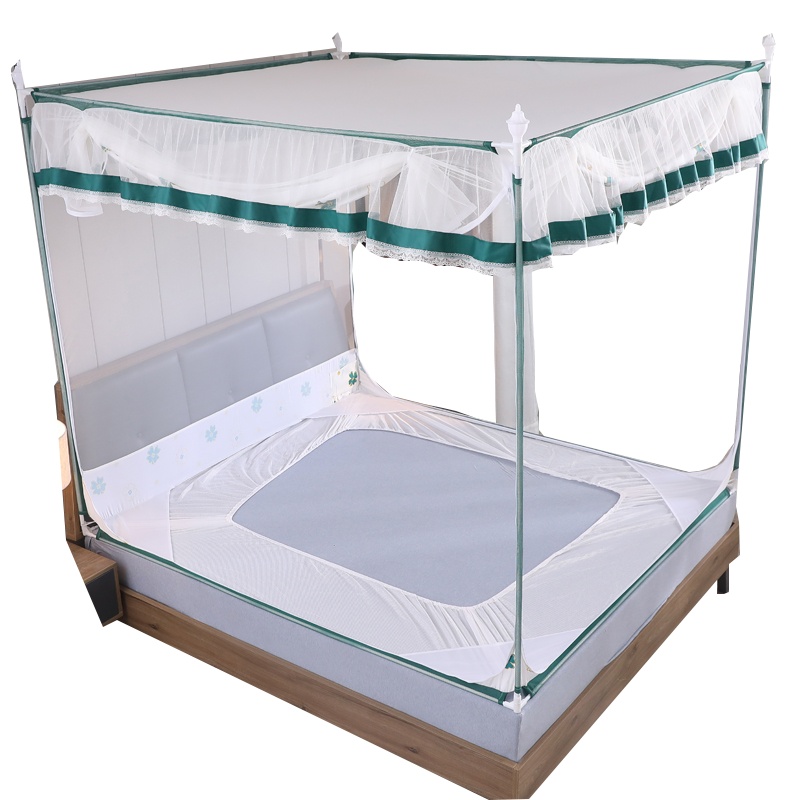 南极人(NanJiren)家纺 新款蚊帐家用坐床式支架儿童防摔1.5m/1.8m床双人加密加厚2米纹账三开门