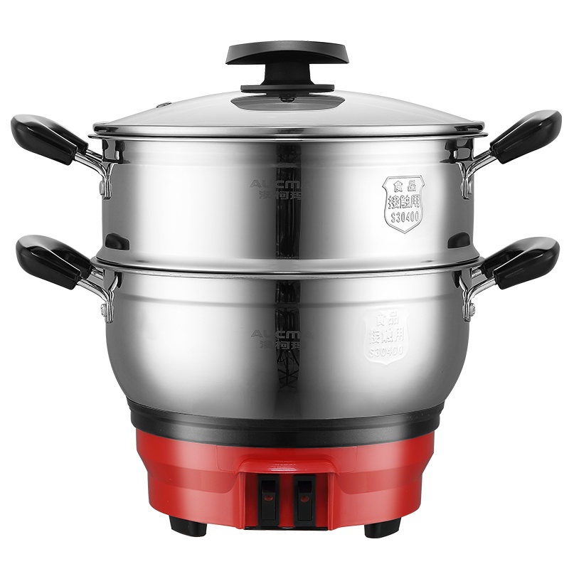 澳柯玛(AUCMA) 多功能电热锅 ADG-24H009 档位功率任意搭配 304不锈钢健康材质 蒸煮焖炖涮一锅多用