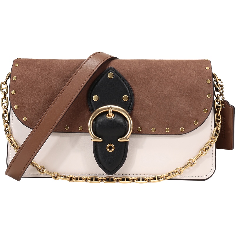 COACH 蔻驰 女士 专柜款BEAT系列皮革铆钉装饰手提单肩斜挎包手拿包 4761