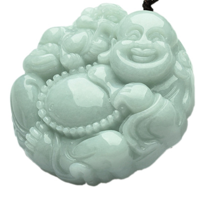 梦玉盈 天然翡翠a货玉佛吊坠 佛公毛衣项链翡翠吊坠