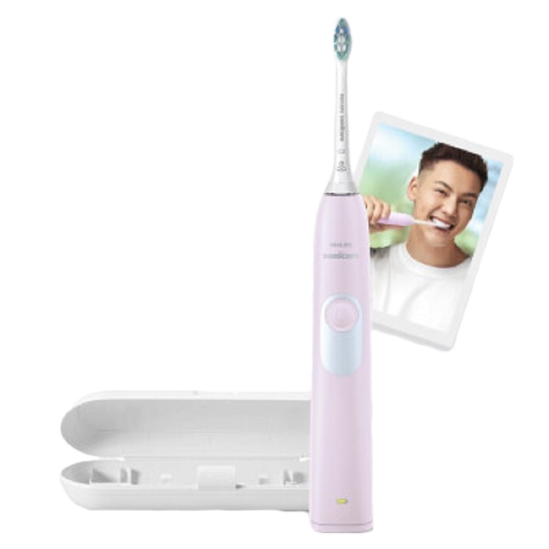 [精选]飞利浦(PHILIPS)电动牙刷 HX6215/29 充电式成人声波震动牙刷 樱花粉