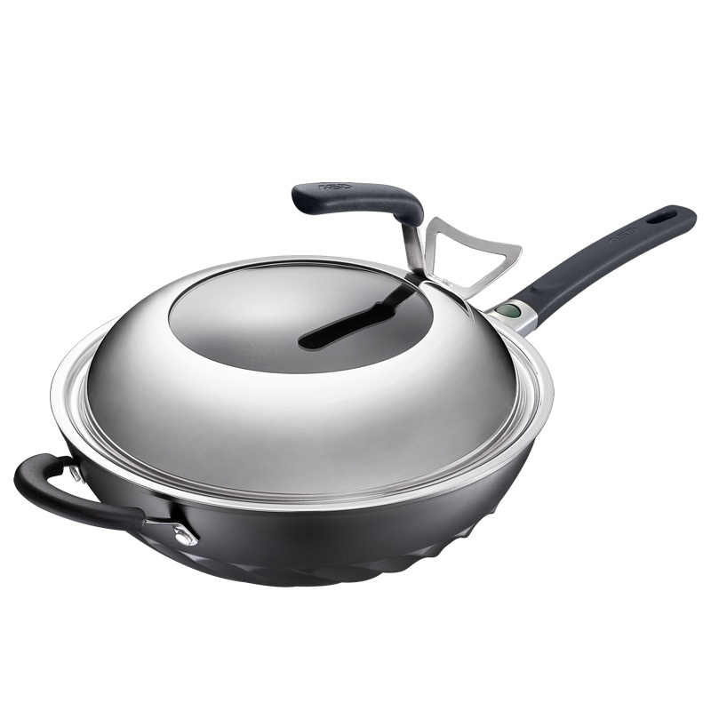 爱仕达(ASD) 锅具不粘炒锅 WG8332LZL 32cm金刚旋风底 少油烟 炒菜锅具送专用锅铲 煤气灶适用 合金基材