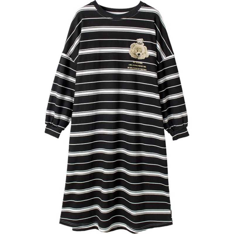 俞兆林睡裙女士秋冬季长袖韩版睡衣长款长裙无兜棉家居服