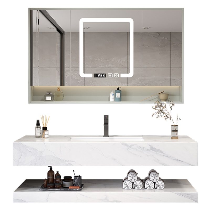 京舰卫浴 厂家直发实木 浴室柜组合 现代简约卫浴柜 智能镜柜 卫生间洗脸盆 洗手盆柜组合 卫浴套装洗手台池 洗漱台组合柜