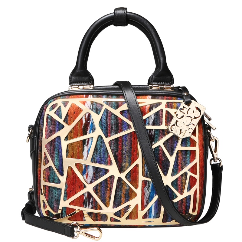 COMICO高美高女款不规则金属装饰单肩斜挎手提包C6020