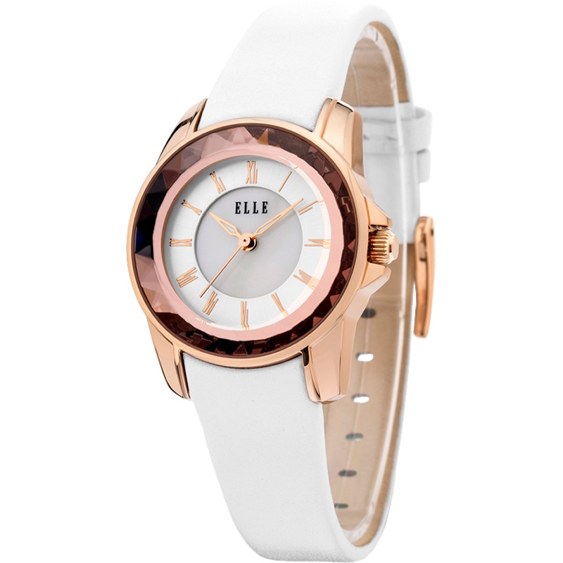 ELLE女表时尚潮流复古女士腕表 白色