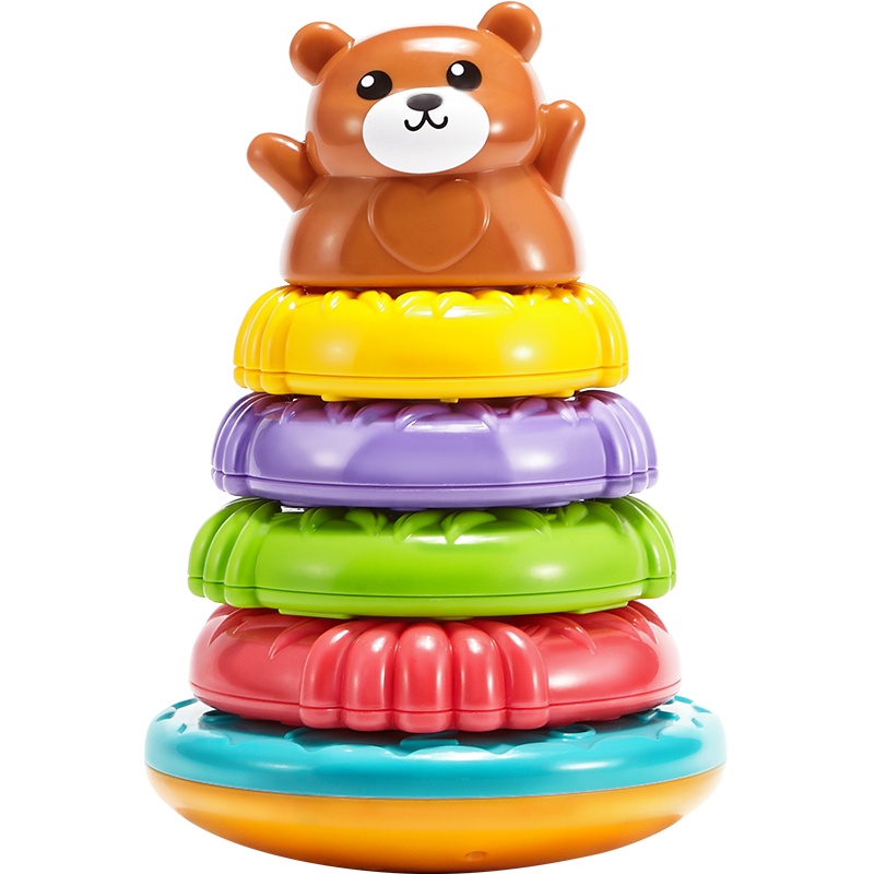 澳贝益智玩具小熊叠叠圈婴幼儿童音乐不倒翁叠叠乐儿童节礼物461161