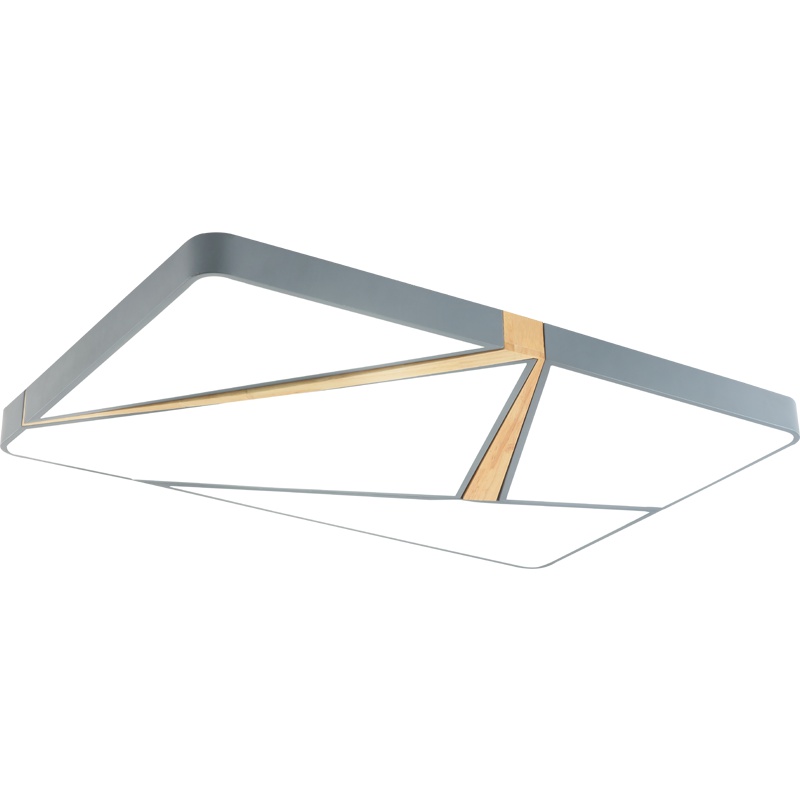 巴保莎 北欧新款时尚清新风格LED灯具现代简约长方形大气木吸顶灯马卡龙客厅灯